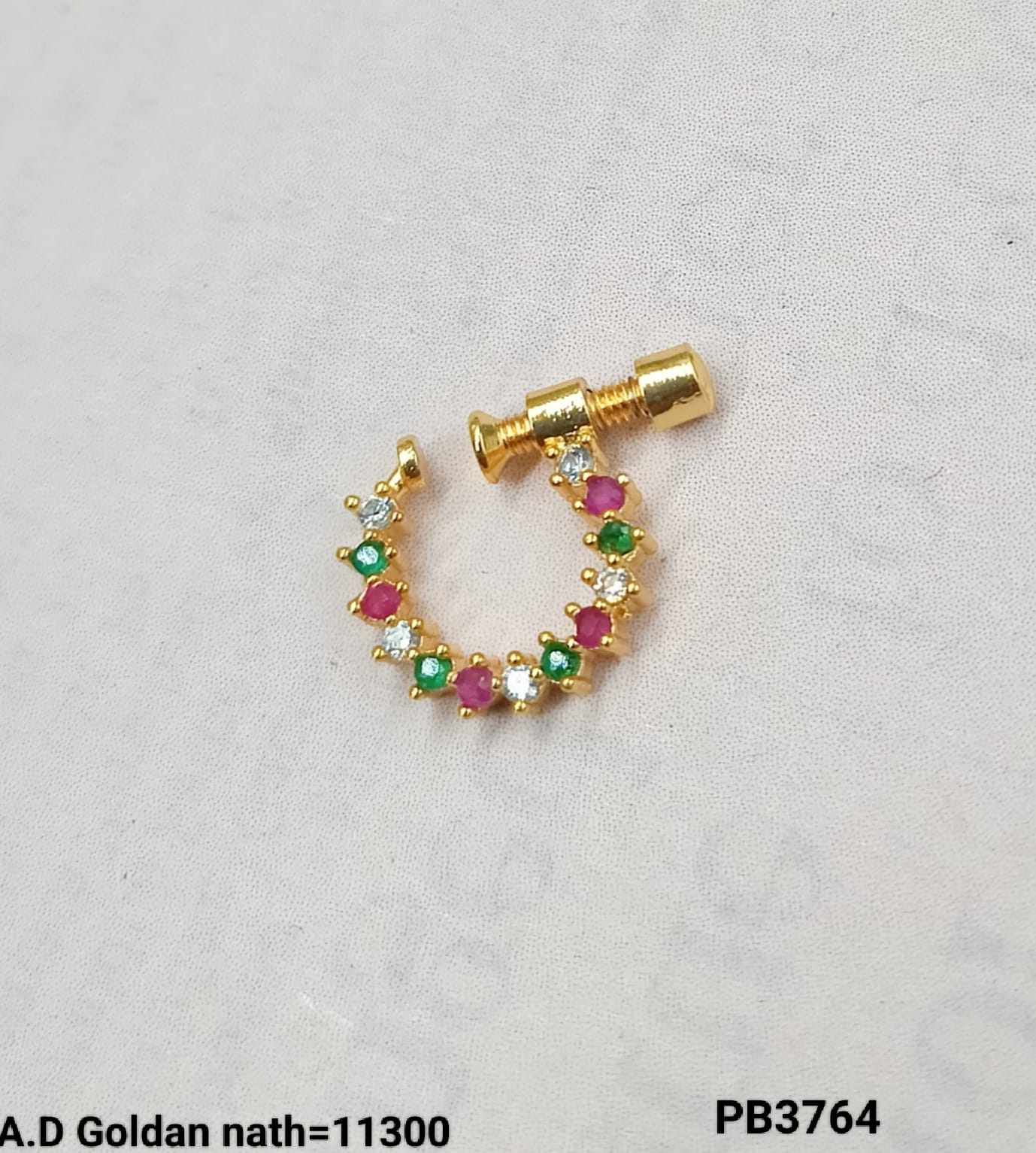 Traditional Stylish Gold Plated Nose Pin